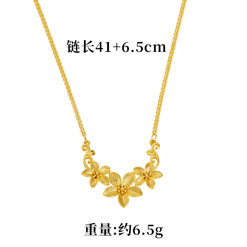 Las nuevas flores florecientes florecen como flores brocadas, pétalos a rayas, collar de oro de arena, diseño de lujo ligero, sensación de temperamento, joyas que no se desvanecen durante mucho tiempo