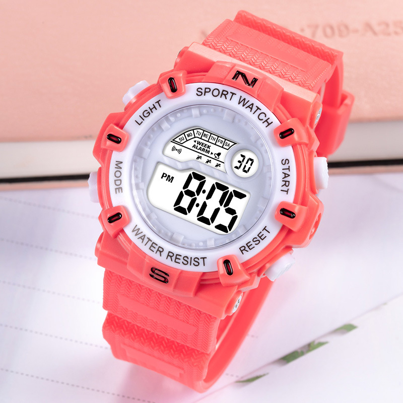 Sencillo Escuela Primaria niños y niñas deportes reloj electrónico multifunción de sincronización luminosa reloj electrónico de fábrica al por mayor