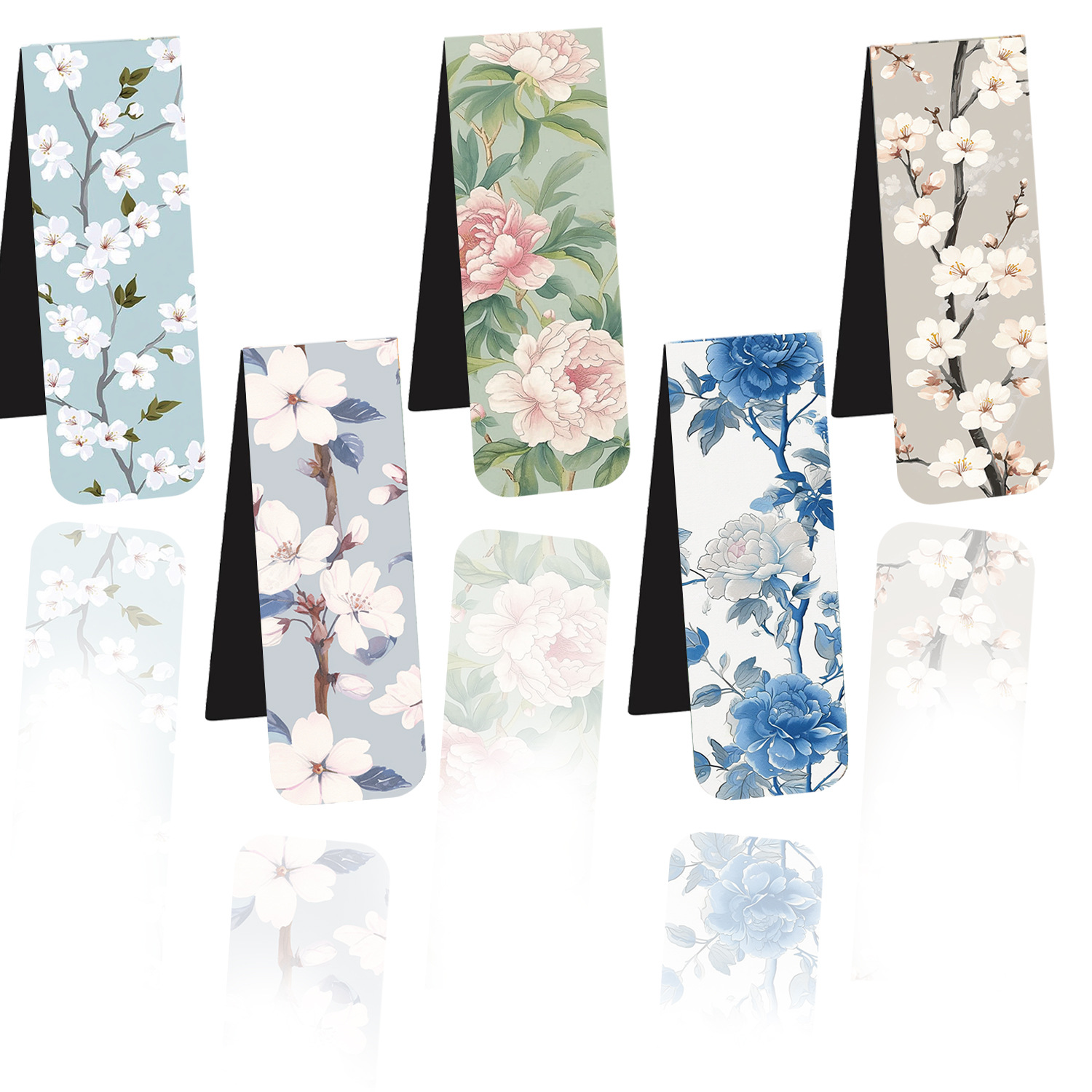 31g Weight Bookmark Stationery Type 1 Set Quantity School, Graduation Occasion Paper Card, Magnet Material Flower Pattern Pastoral Style 1 Set Flower School Graduation Paper Card Magnet Pastoral Bookmark 7