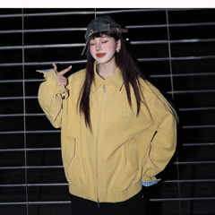 灯芯绒外套女2025年秋季新款小个子美式慵懒chic工装翻领休闲夹克