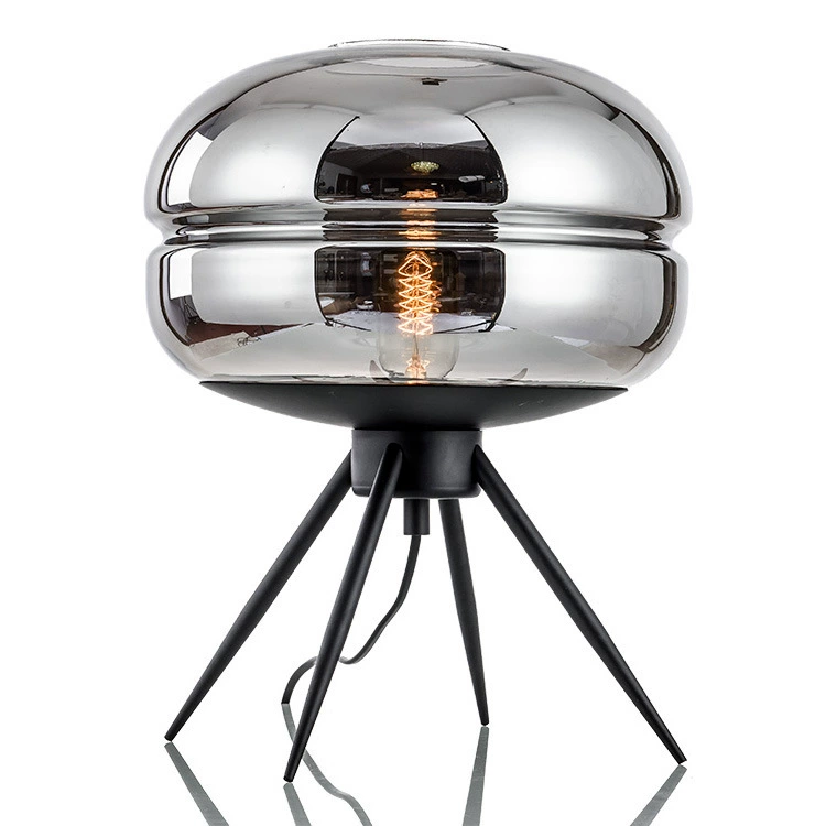 Glass table lamp — Scandinavian modern bedside lamp, warm light, button switch, multiple sizes