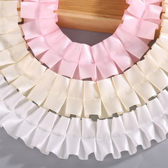 白色滌綸荷葉褶皺花邊帶手工diy服飾鮮花包裝帶打折花邊輔料批發