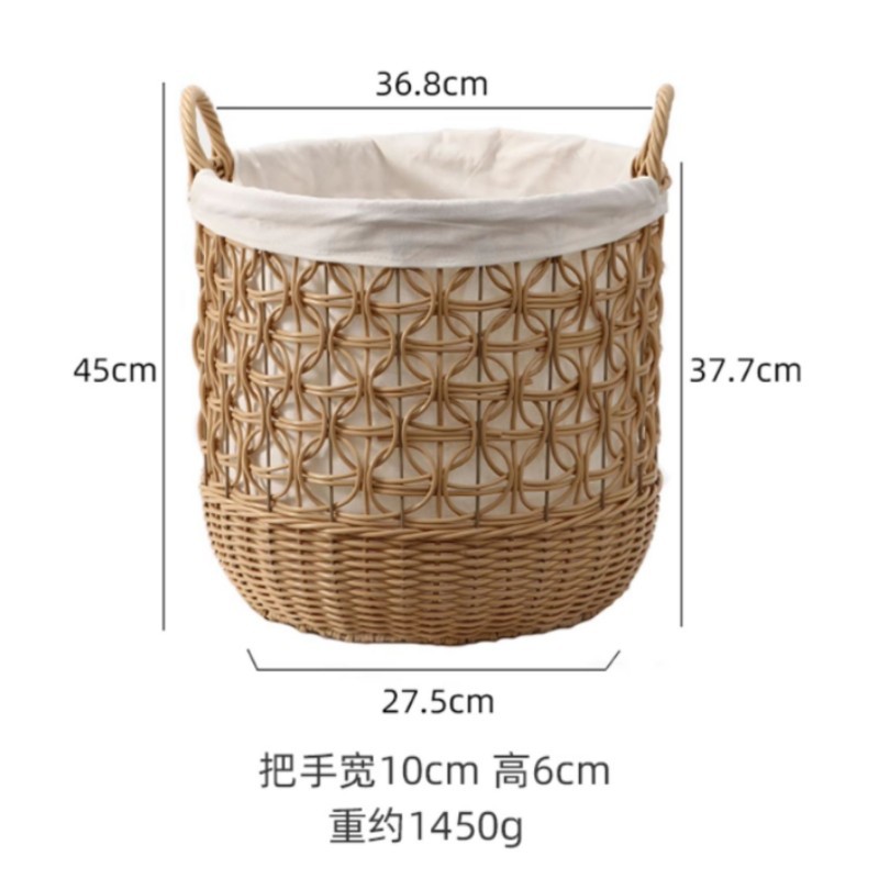 Cesta de almacenamiento de caña personalizada tejida a mano flor modelada ropa sucia cesta de almacenamiento de decoración de vivienda residencial cesta de almacenamiento