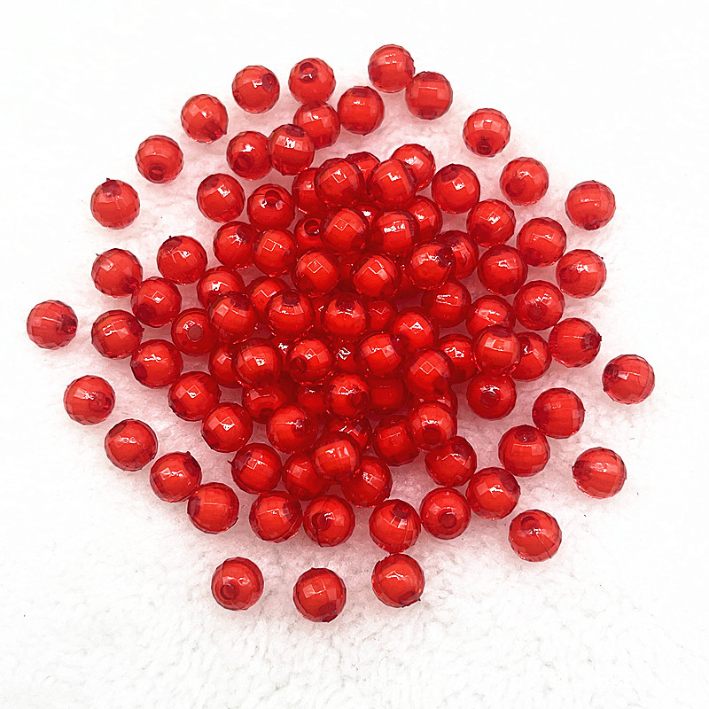 50 pcs/paquete 8mm material de cuentas de bricolaje hecho a mano para niños 96 lados superficie de corte acrílico cuentas de tierra cuentas sueltas