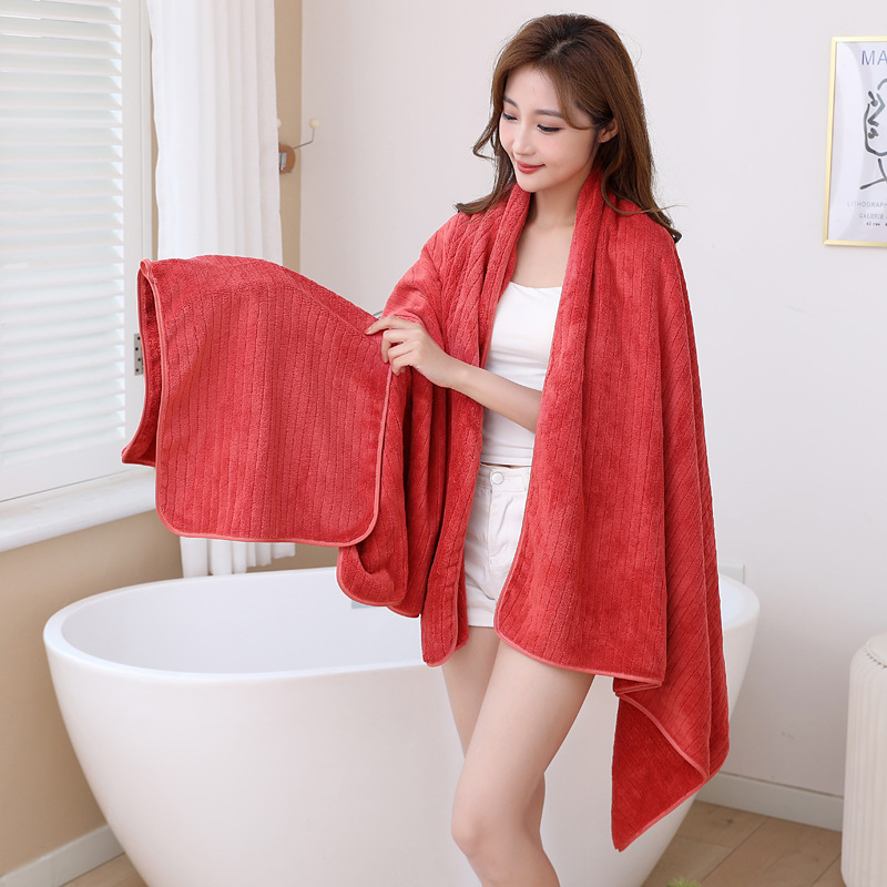 Coral fleece towel bath towel warp knitted soft towel men's and women's absorbent plain household towel bath towel wholesale