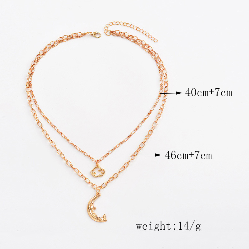 1 Piece Original Design Clouds Moon Alloy Plating Womenu0027S Layered Necklaces