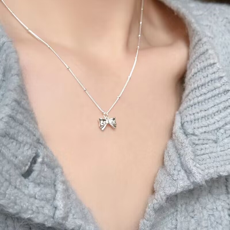 軽豪華ファッション大衆デザイン感蝶結びペンダントネックレス|undefined