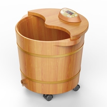 足浴盆天然实木电热橡木桶全自动加热恒温家用木质按摩泡脚桶388