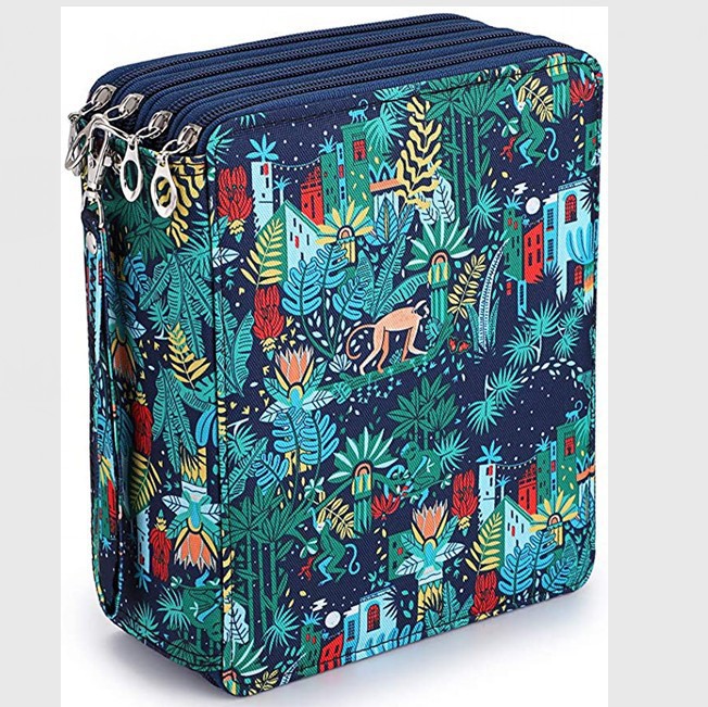 Amazon Transfronterizo Jardín secreto bolsa de gran capacidad PU bolsas de lápiz 120 bolsas de lápiz cortina de color