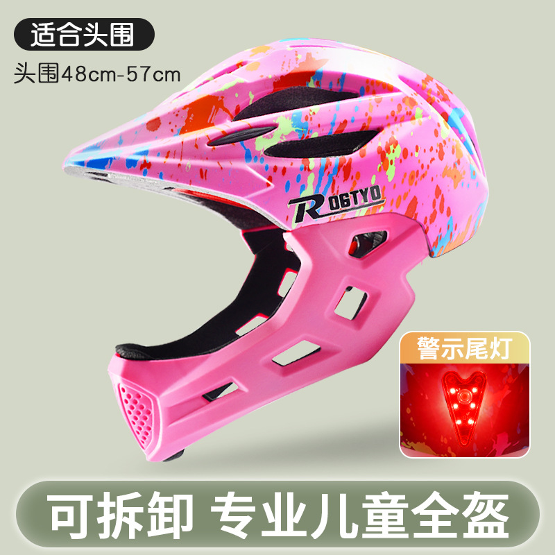 De los niños completo Cascos CE Niñas Bicicletas equilibrio scooter patinaje Cascos con luces traseras Ride equipo