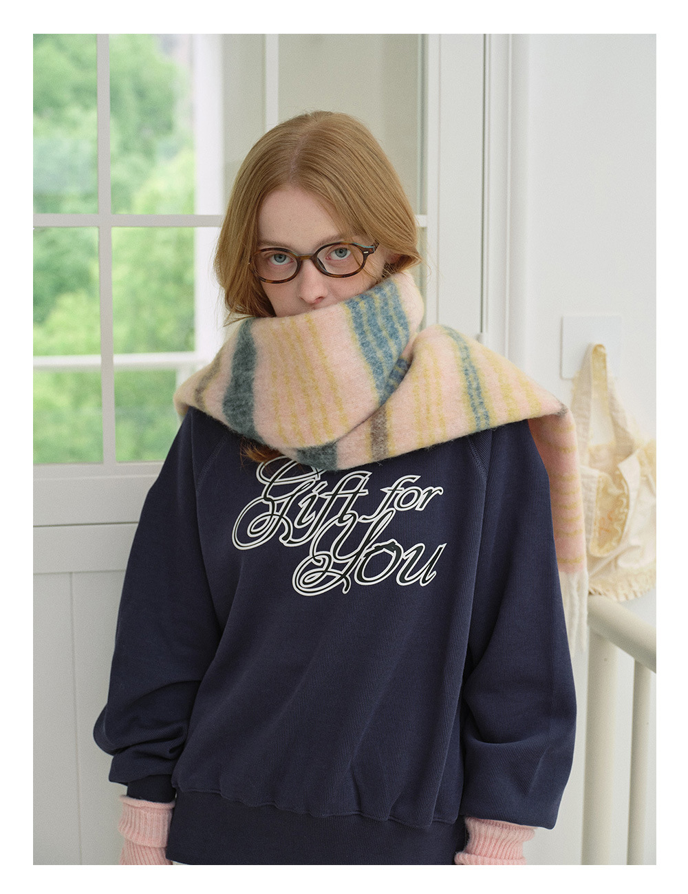 Der 2023 neue Saturn-Streifen aus Wollmischung des britischen Designers für den warmen Herbst- und Winterschal für Damen_voghion.com