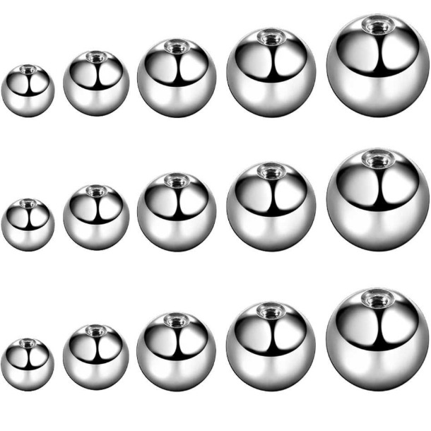 F136 Titanium Alloy Internal Thread Ball Ear Stud Replacement Parts 16G 8mm Lip Stud Eyebrow Stud Tongue Stud Piercing Jewelry detail image 1