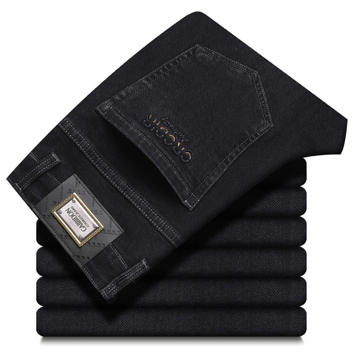 Herbst und Winter dicke warme Jeans im europäischen Stil mit hochwertiger Business-Elastizität geradem Bein vielseitige Herren_voghion.com