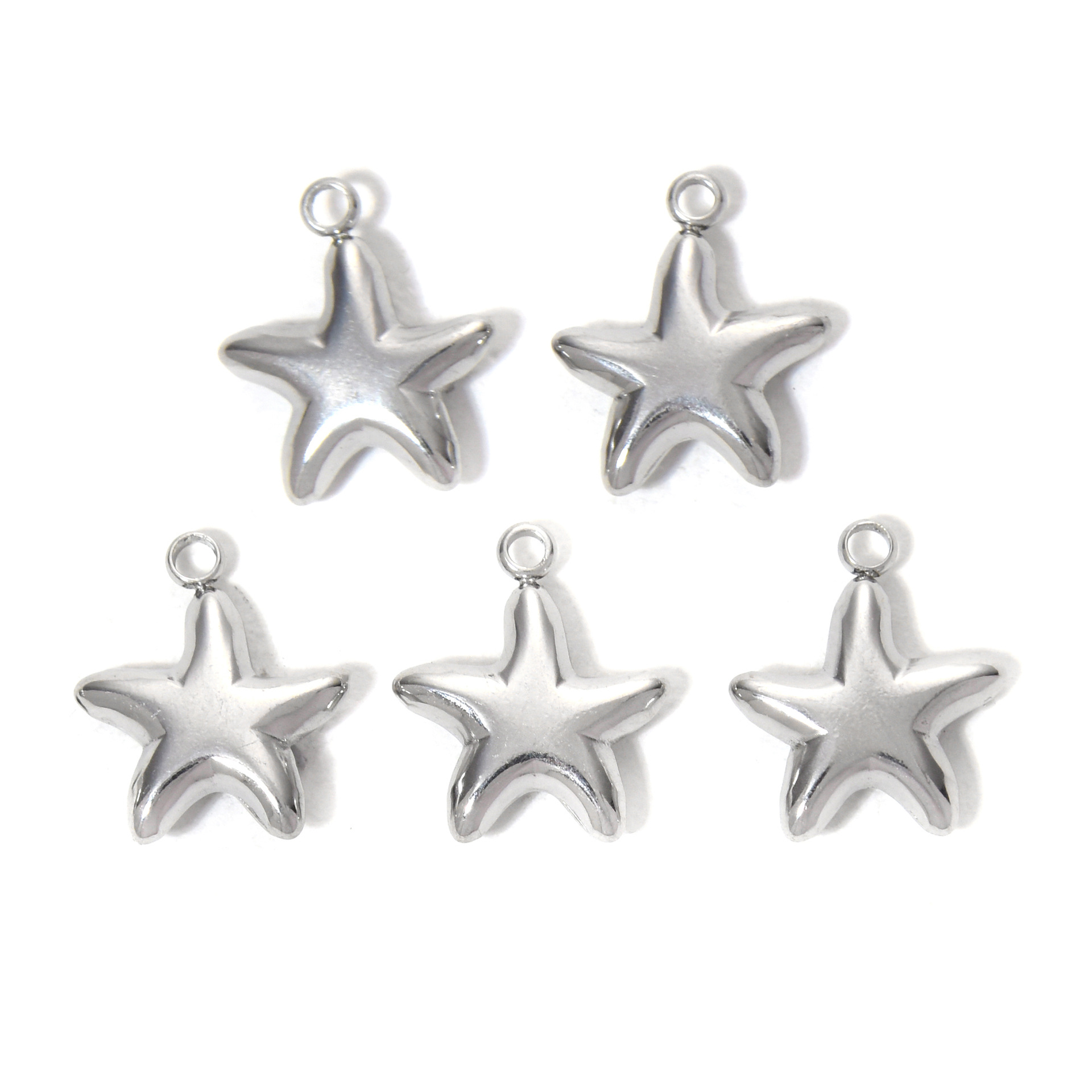Starfish Pattern All Seasons Season Plating Design 5 PCS/Package 304 Stainless Steel Starfish Pendant