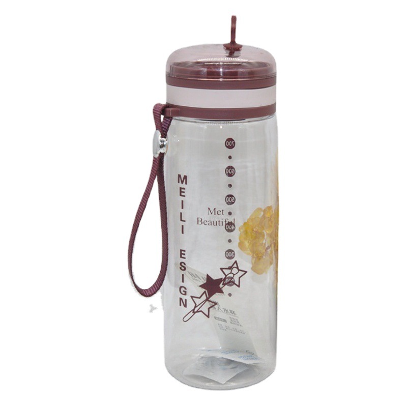 Baijia nuevo plástico portátil estudiante taza femenina deportes al aire libre adulto práctico taza de agua creativa soporte de impresión