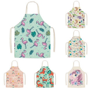 Cyber Celebrant Korean-style Cartoon Kitchen Anti-fouling Apron Fashion Cute Animal Anti-oil Cooking Apron