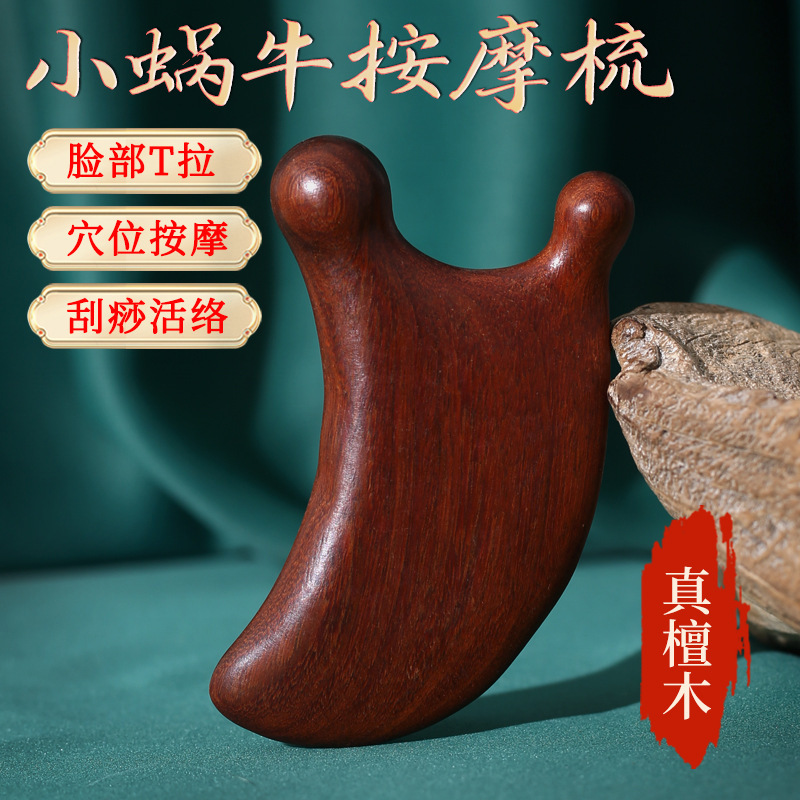 卸売りの真檀木マッサージの櫛の頭の皮の治療の経絡の櫛と厚い幅の歯の木の櫛の小さいカエルの鼻を剃る器|undefined