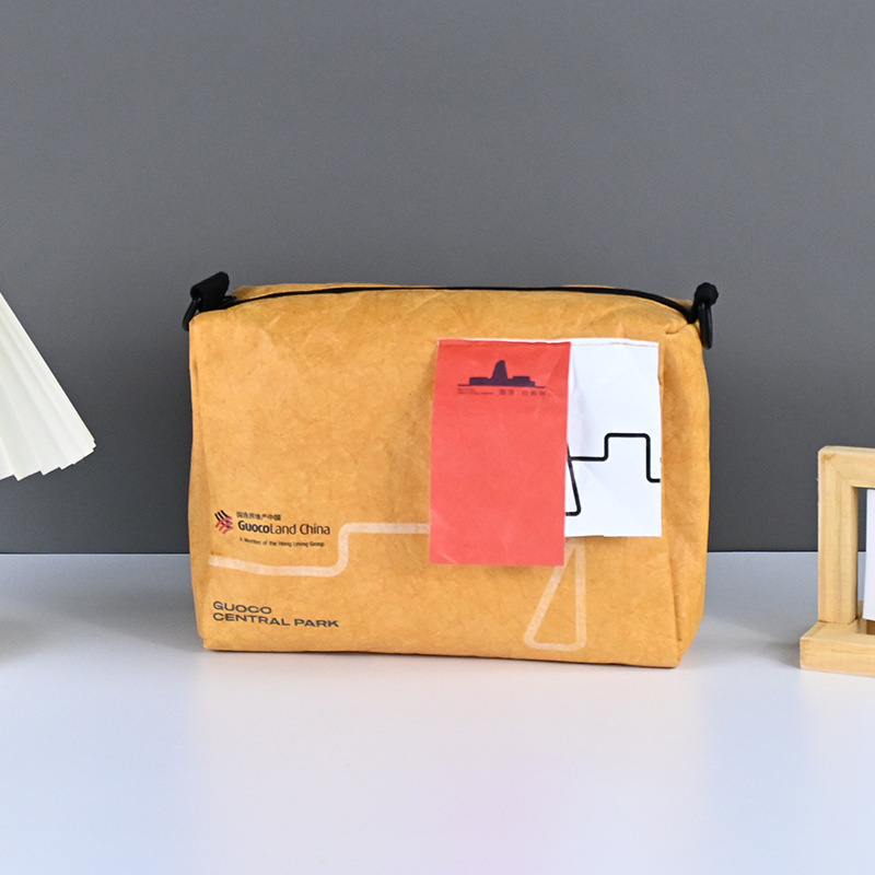 Dupont Paper Cosmetic Bag, Customized Travel Supplies Storage Toiletry Bag, Simple Washable Dupont Paper Zipper Bag