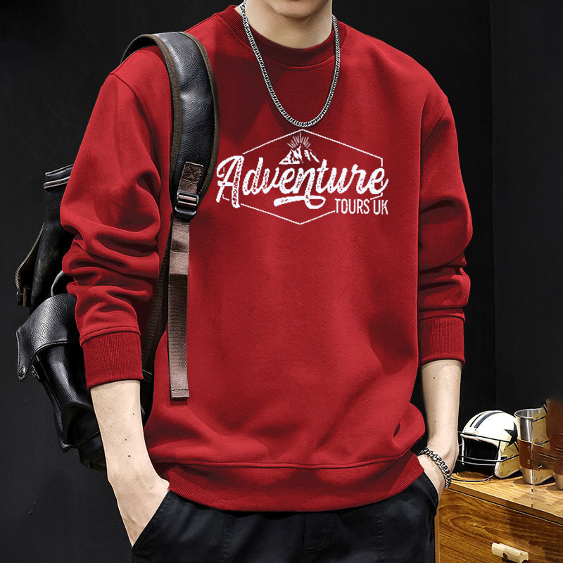 Suéter masculino primavera y otoño nuevo inns suelto marca de moda letras impresión casual japonesa camiseta de manga larga moda blusa de cuello redondo