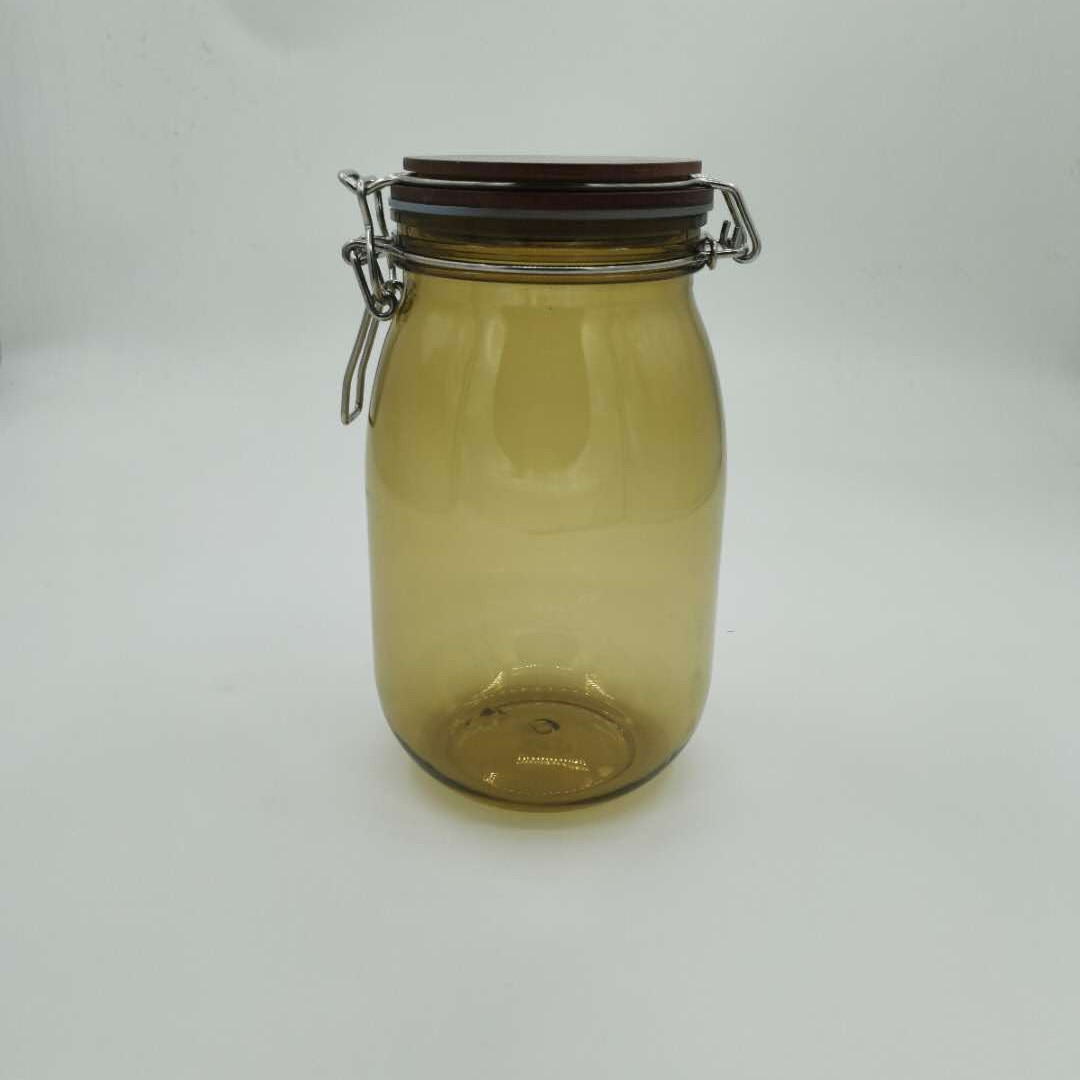 中药面膜粉末密封罐不锈钢卡扣面膜密封罐1500mlPET塑料密封罐