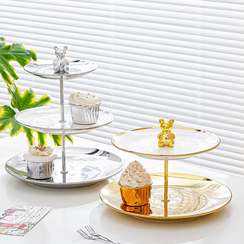 Plato de fruta de múltiples capas sala de estar mesa de café hogar plato de dulces Pantalla de recepción plato de aperitivos salón de belleza postre plato de fruta Decoración