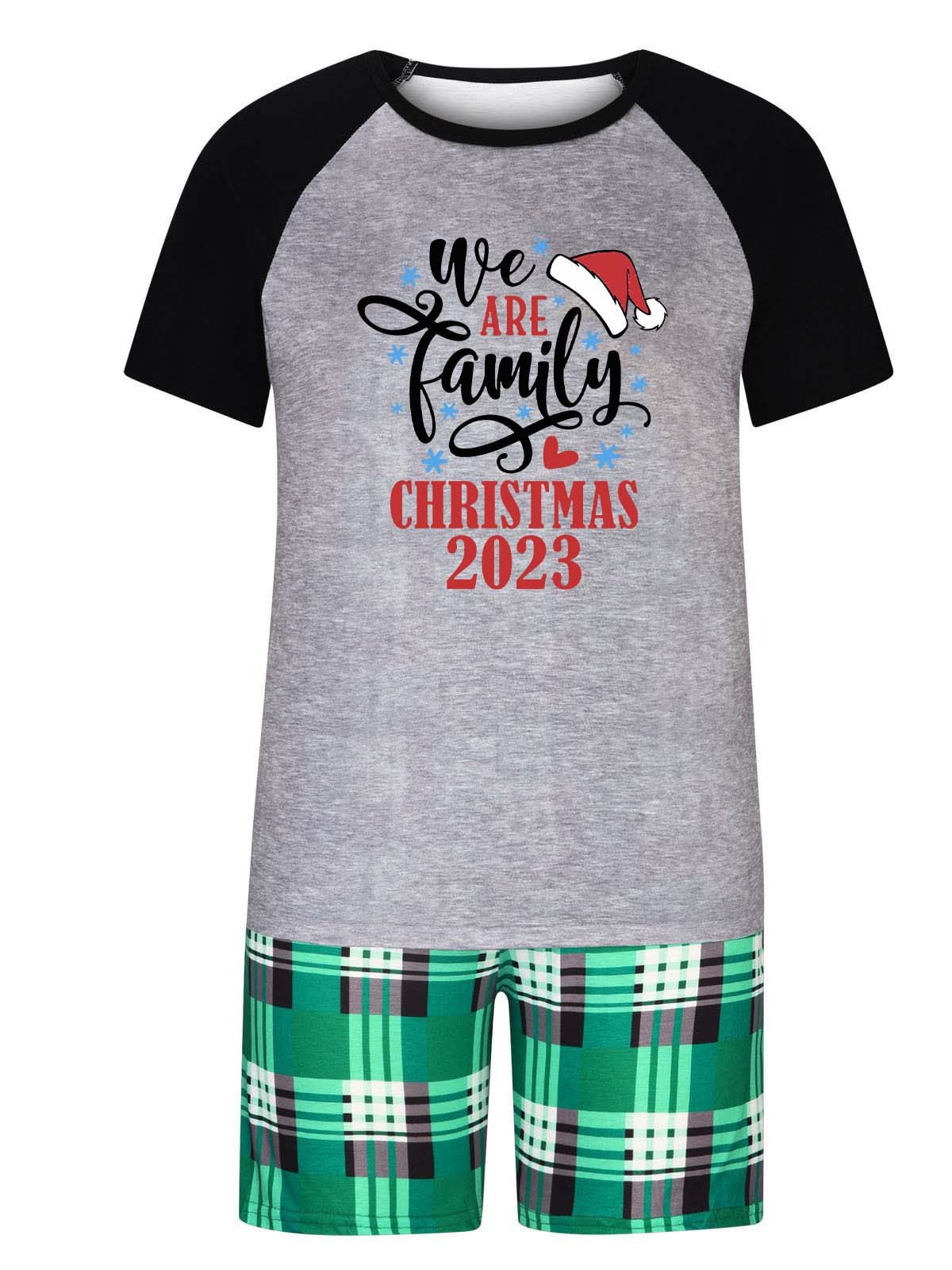 Transfronteriza europea y americana de verano de manga corta más tamaño homewear traje de padre-hijo pantalones cortos a cuadros de manga corta homewear traje casual