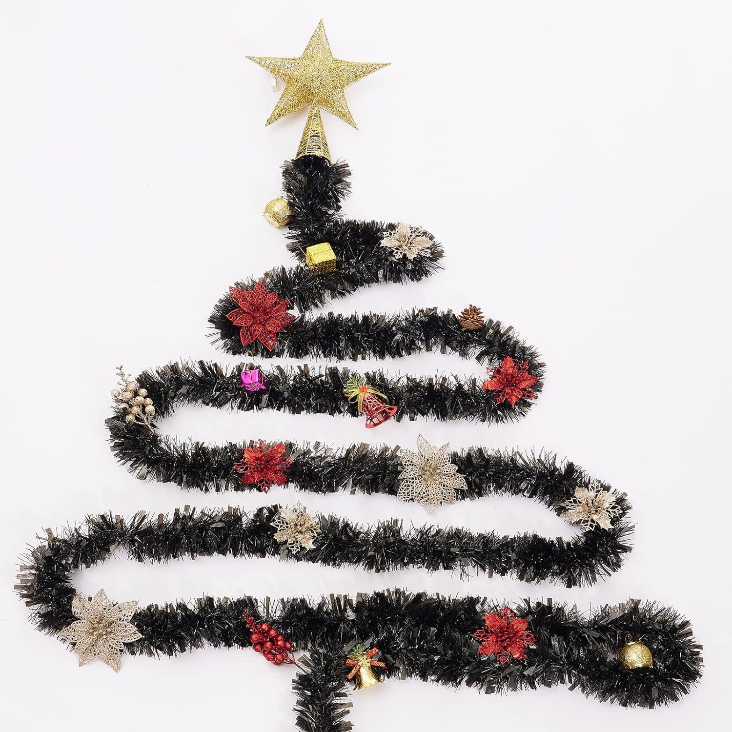 Transfronterizo Amazon nueva decoración de Halloween color negro 2 metros de espuma cifrada fiestas de lana de diseño