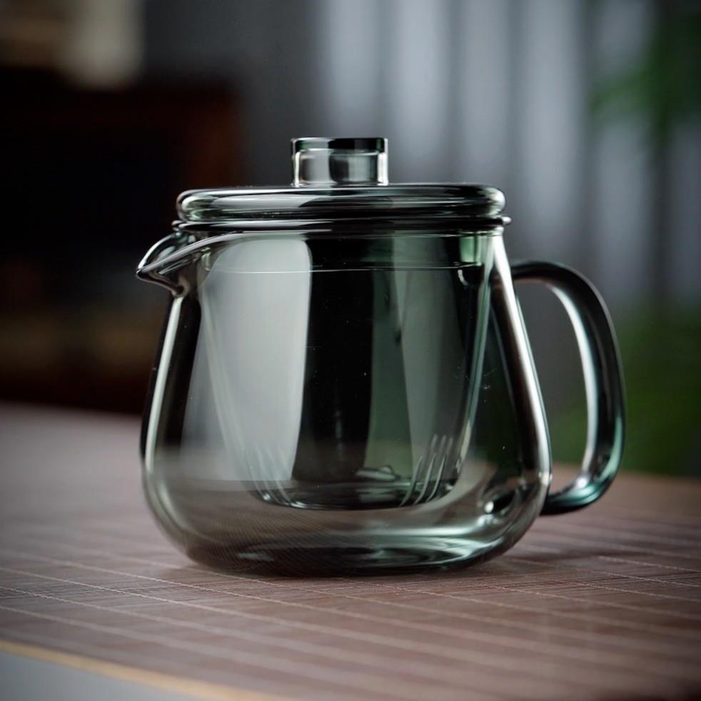 Heat-Resistant Explosion-Proof Glass Teapot with Filter, Thickened Transparent Single Pot, Small Flower Teapot for Home Use, Tea-Water Separation Brewing Pot