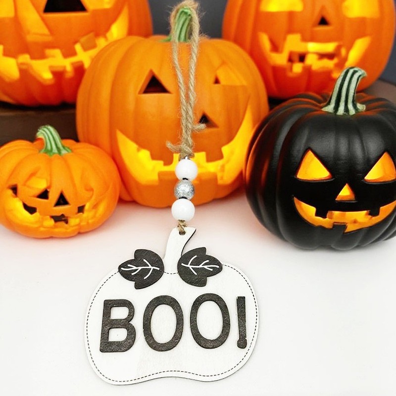 クロスボーダー新しいハロウィンドアサインペンダントパーティー装飾ゴーストフェスティバル家の装飾木製工芸品スポットスカル|undefined