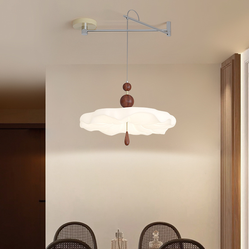 Araña de restaurante estilo Maillard, balancín, estilo crema francés, lámpara de mesa de estudio de color nogal medieval