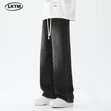 LKTM男装#2025新款美式复古渐变色水洗牛仔裤男vibe潮牌休闲裤