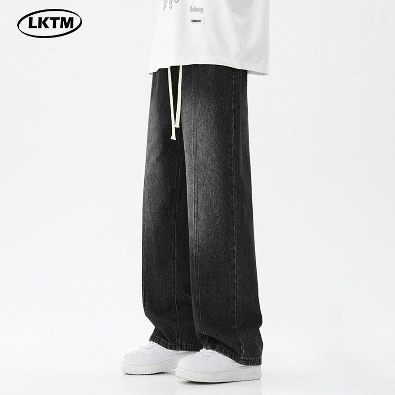 LKTM男装#2025新款美式复古渐变色水洗牛仔裤男vibe潮牌休闲裤