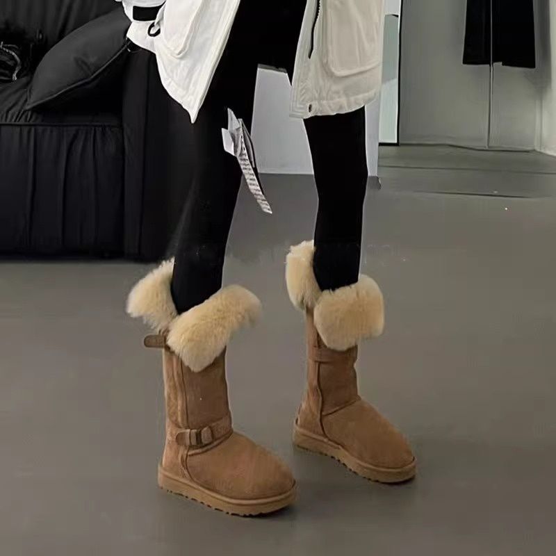 Fur integrated lamb wool 2024 winter new thick-soled long snow boots…