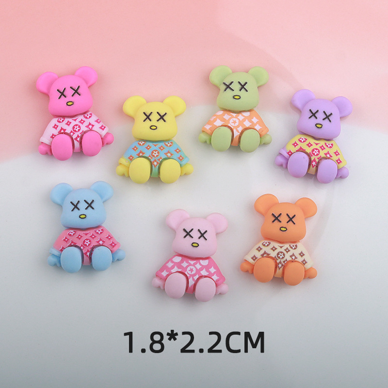 New Internet Red Bear Resin Accessories diy Cream Glue Phone Case Cup Patch Car Storage Box Accessories