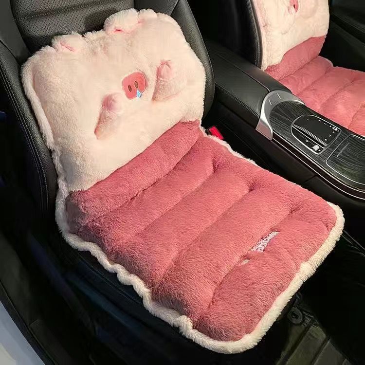 Cuscino per sedile integrato con supporto lombare universale per auto, per tutte le stagioni, in peluche invernale, pezzo unico_voghion.com