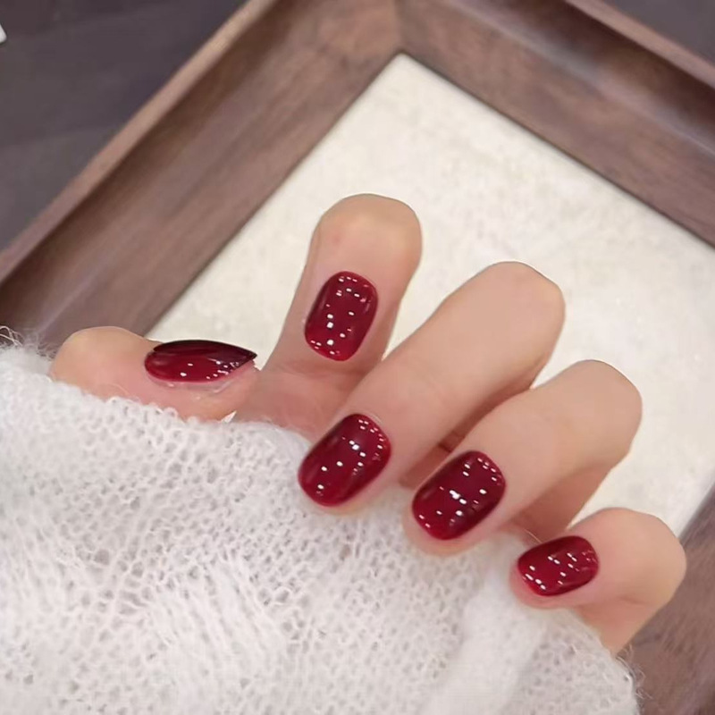 [Cinnabar Mole] Advanced Whitening Elegant Manicure Nail Patches Handmade Wearable Nails Pure Handmade Nail Patches Wholesale