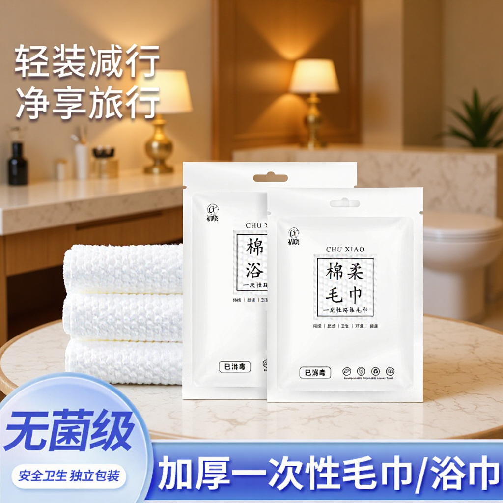 Chuxiao Cotton Disposable Towels Individually Packaged Thickened Disposable Bath Towels Towels Hotel B&B Wholesale