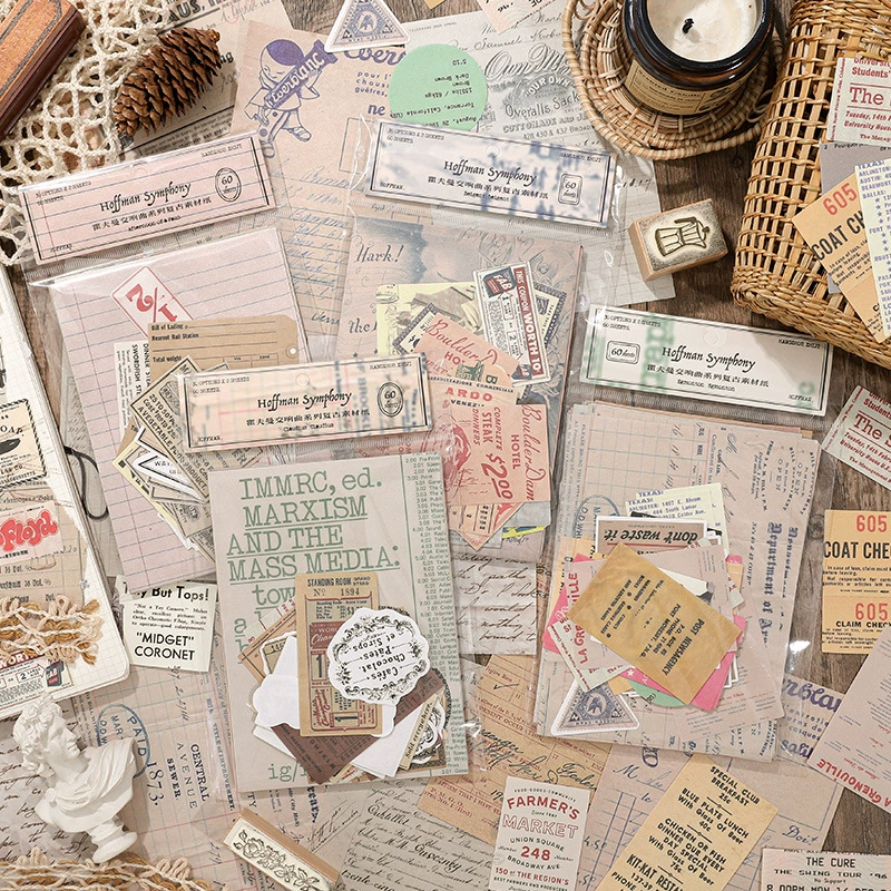 Бумажный след двойной материал бумага Хоффманн симфония серия ретро английский справочник бесплатная коллаж база бумаги