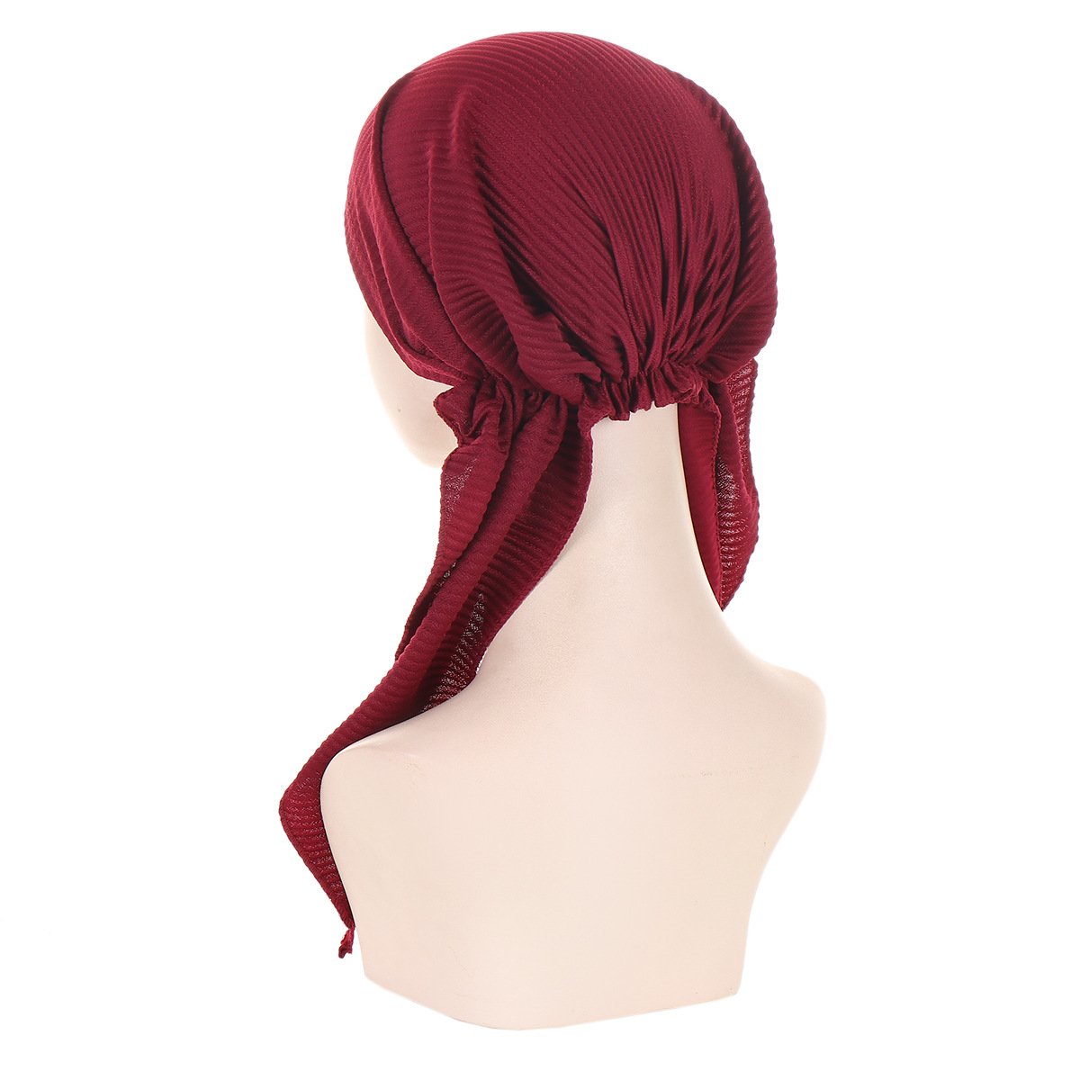 cappello musulmano a turbante con cappello curvo finale da donna in tinta unita in stock_voghion.com