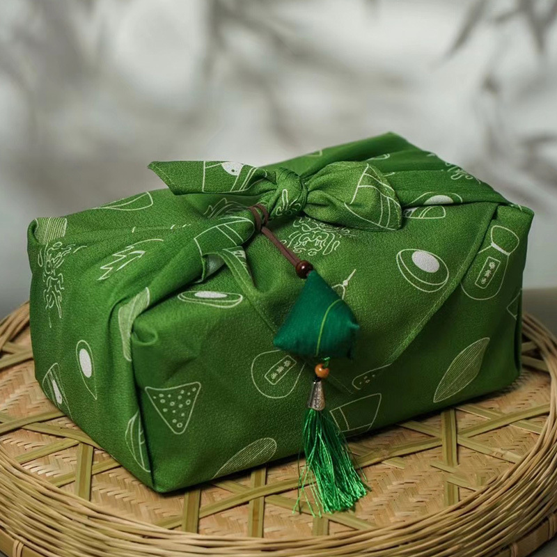 Japanese polyester ant cloth printing green Dragon Boat Festival…