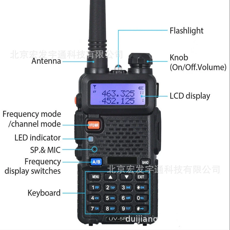 Баофэнг Баофэнг BF-UV5R Диалог 5W8W ручной радиостанции мощный двойной диапазон частоты настройка частоты внешний торговый взрыв экспорт