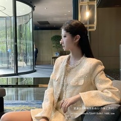 早秋法式重工小香风粗花呢套装裙女秋季轻奢感短外套背心裙两件套