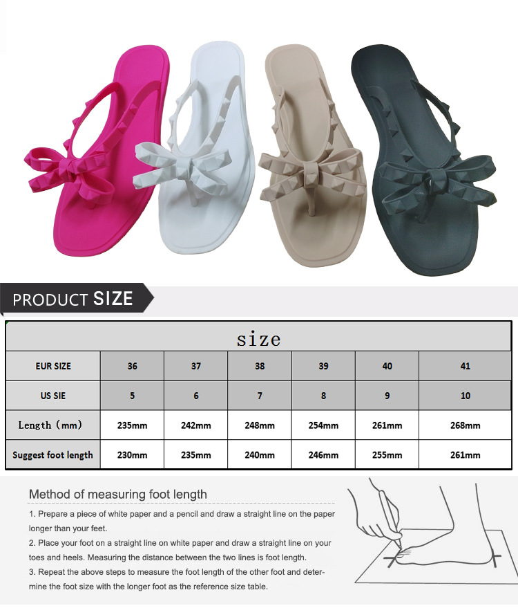 Women's Jelly Flat Sandals PVC Comfortable Slippers Rivet Detailing Summer Style_vogvips.com