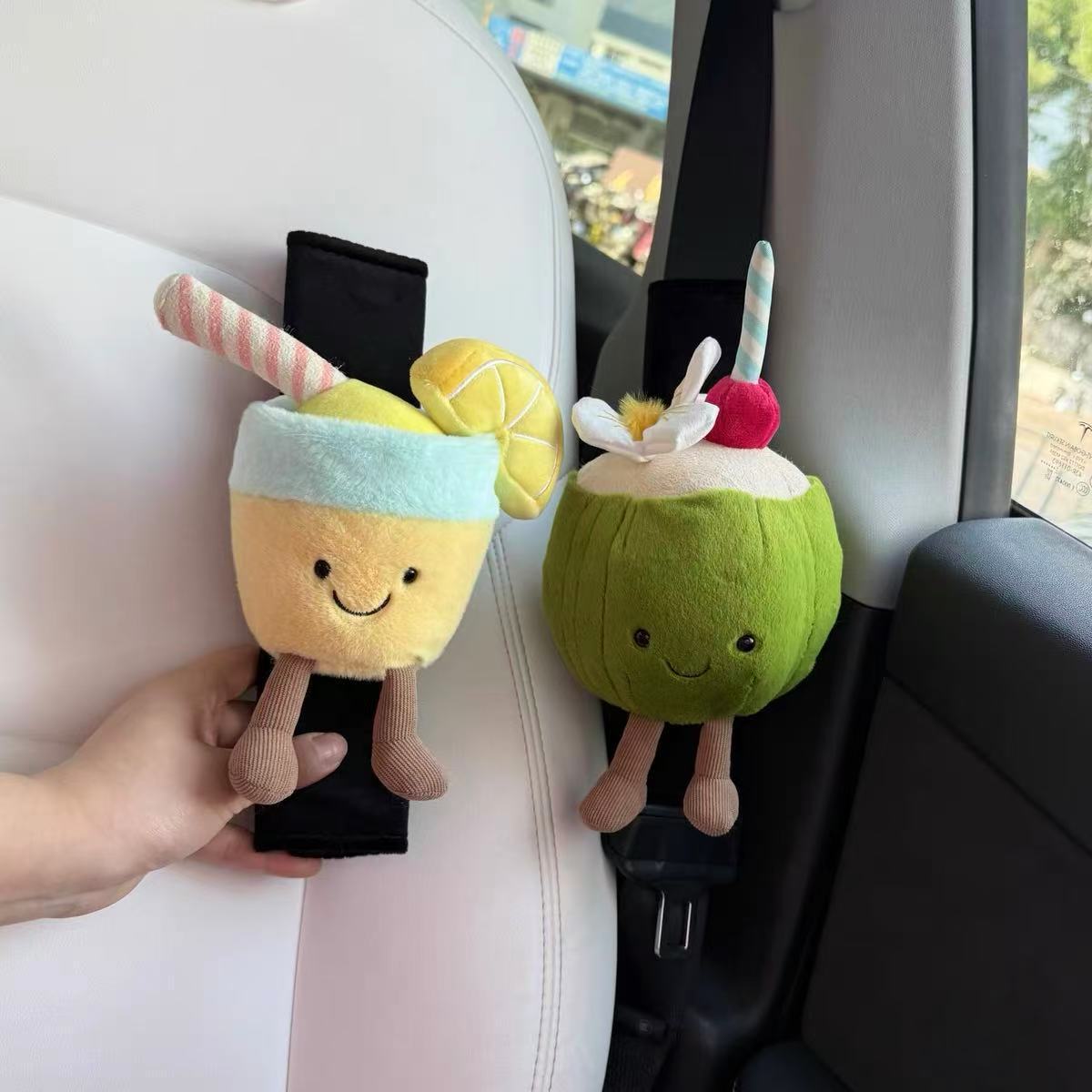 New Ins-Style Lemon Coconut Car Seatbelt Shoulder Pad Car Decoration Gift Cute New Car Gift Accessory