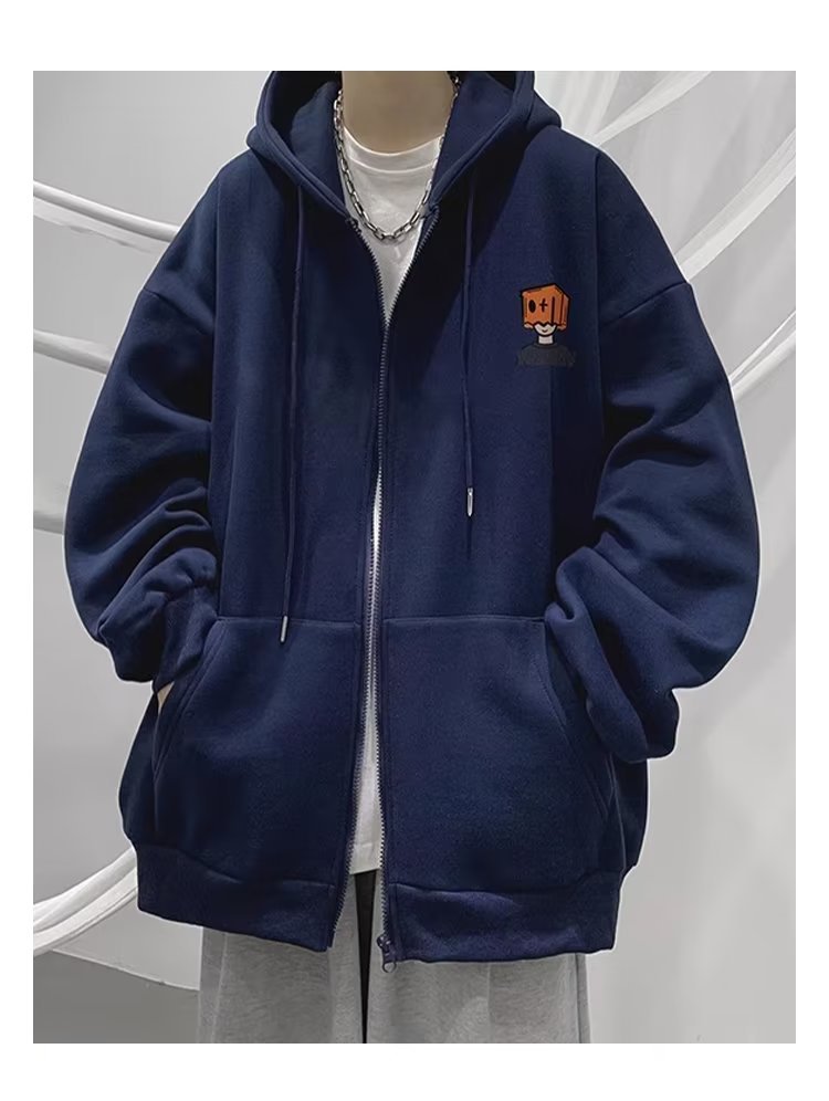 1 Cardigan Felpa Inverno 2023 Nuova Giacca Primaverile Uomo Felpa con Cappuccio in Pile Cappotto Autunnale_voghion.com