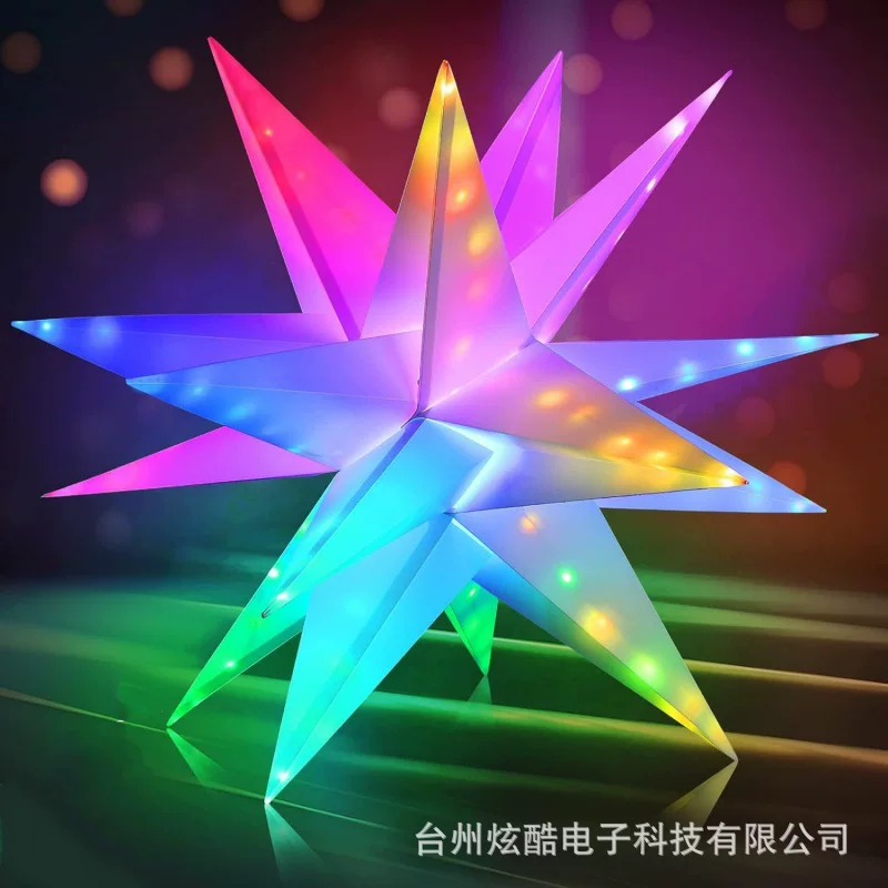Световая гирлянда LED Smart Symphony Exploding Star 2025 новая, 24 клавиши, праздничные огни Christmas Snowflake Pentagram Light String
