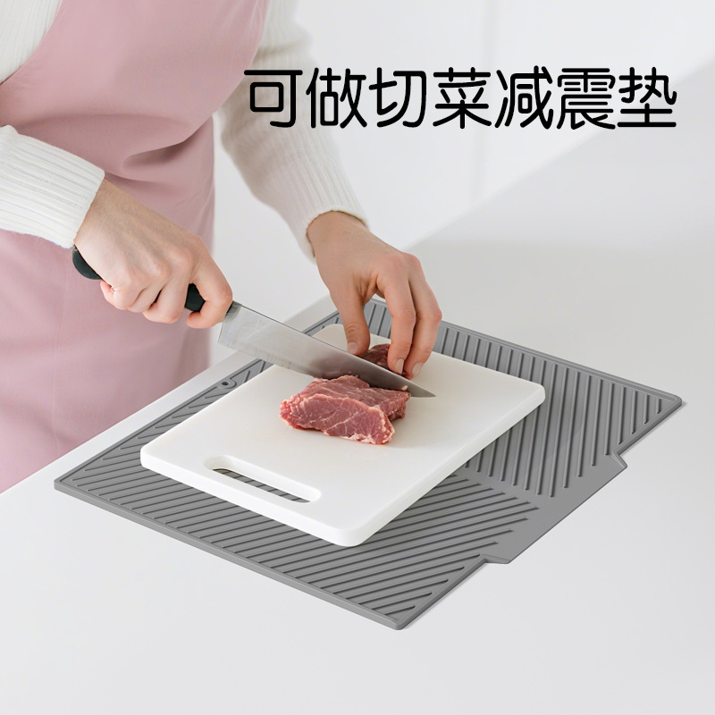 Venta caliente transfronteriza almohadilla de drenaje de pendiente de silicona plato de desvío grande almohadilla de secado embudo almohadilla de drenaje barra posavasos