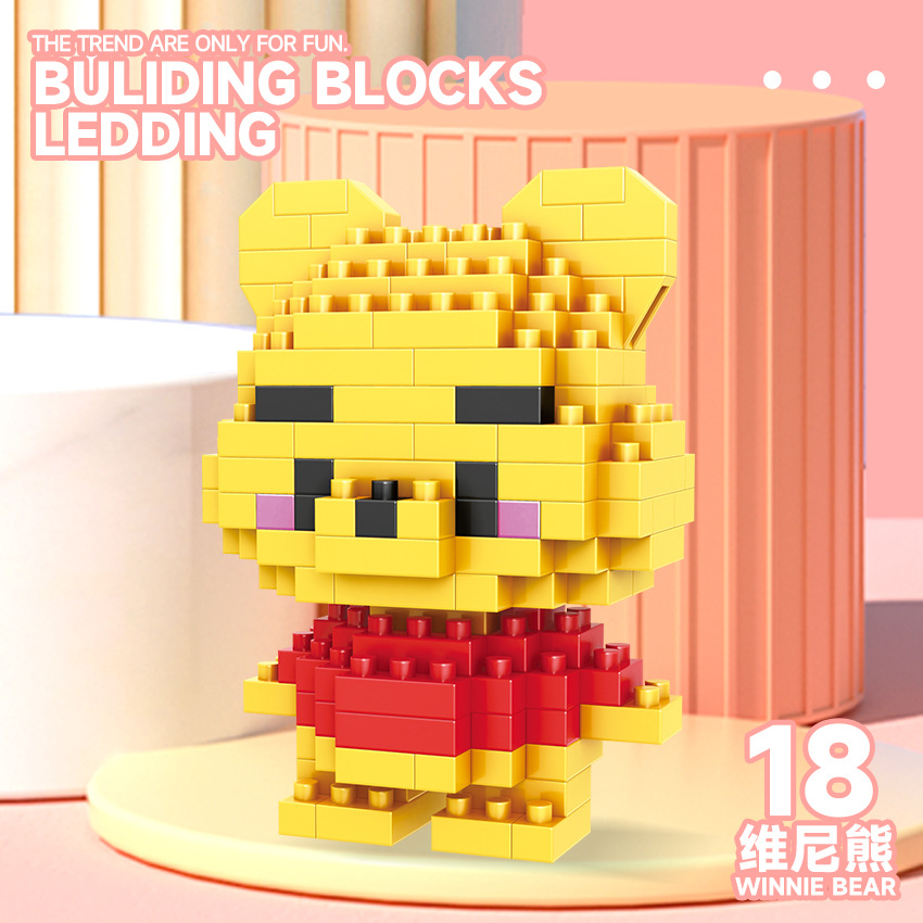 Bloques de construcción de micropartículas para niños decoración de muñecas de dibujos animados de animales juguetes ensamblados creativos para niños y niñas puesto de regalo al por mayor