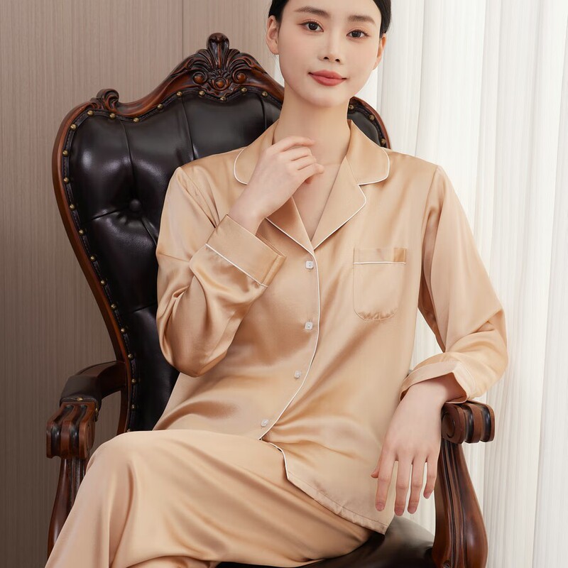 Valentine's Day Gift Heavy Real Pajamas Couple One Man One Woman 100% Mulberry Silk suit Premium Home Clothes