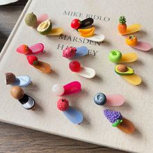 2个装甜美可爱夏日水果发夹前额刘海夹碎发边夹彩色水滴发卡发饰